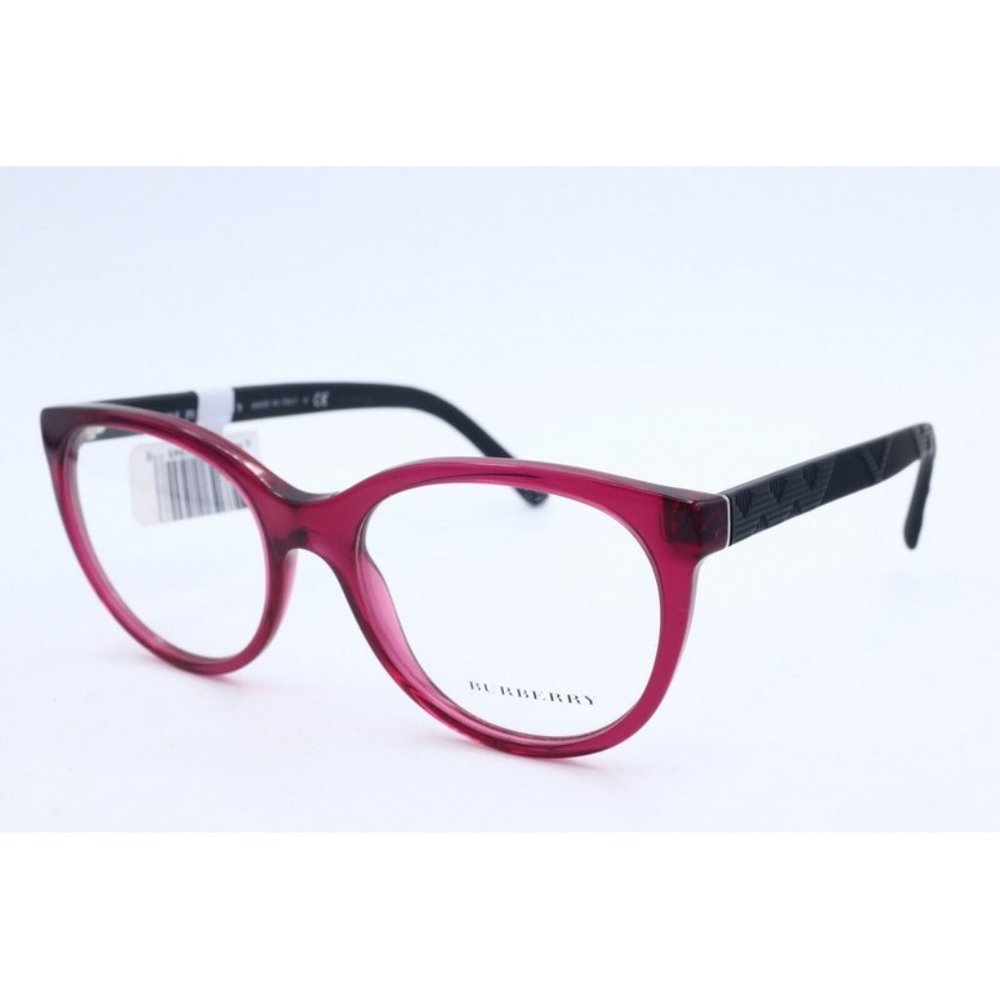 New Burberry B 2176 3496 Cat Eye Pink Optical Frame Eyeglasses Demo Lenses 53mm
